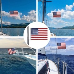 Universal Boat Flag Marine 12×18″ T316 SS 4 Boat Flag Pole Kits No pole included