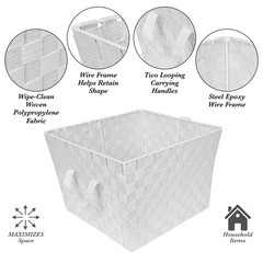 10 In. H X 15 In. W X 13 In. D Gray Plastic Cube Storage Bin