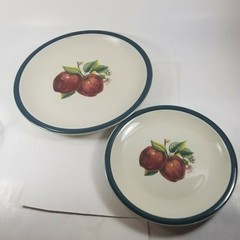 Apple Blossom Casuals China Pearl (4) Dinner 10.25″ and (4) Salad Plates 7.75″