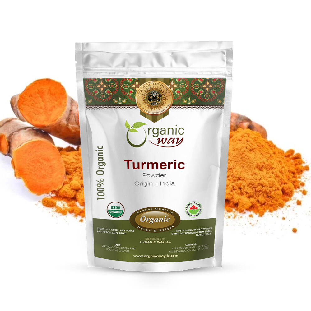 Organic Way Turmeric / Haldi Root Powder – Organic, Kosher & USDA Certified