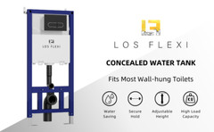 Los Flexi In-Wall Toilet Tank Carrier, 0.8/1.6GPF Dual Flush with Flush Plate