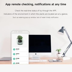 Smart Flower Pot with AI Chip and 7 Sensors for Indoor Plants Automatic Care No