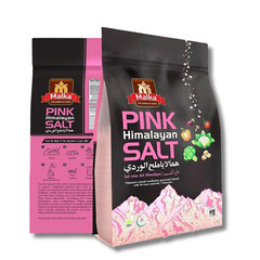 Malka Himalayan Pink Salt, Super Fine Grain Salt, 4lb-(Qty: 2, 2lbs Pouch bags)