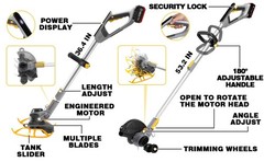 20V Brushless Brush Cutter Cordless Weed Trimmer w/ LCD＆4.0Ah Battery＆Blades