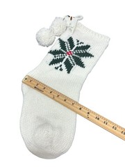 Snowflake Jacquard Knit Christmas Stocking Cream/Green/Red – Hearth & Hand NWT