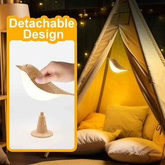 Bird Desk Lamp Touch Control 3 Color LED Night Light Rechargeable Kids