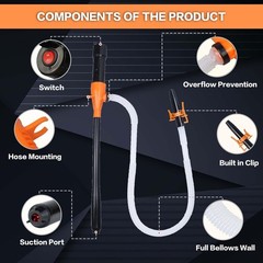 Portable Electric Transfer Pump Battery Operated Fuel Water Gas Siphon