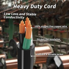 PlugSaf 50FT 30 Amp RV Extension Cord 10/3 STW NEMA TT-30P TT-30R Heavy Duty