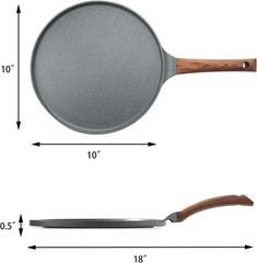 Crepe Pan Nonstick Griddle 10 Inch Swiss Granite Coating Skillet Induction
