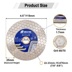 4-1/2″ Diamond Cutting Wheel Disc Grinder Saw Blade Porcelain Tile Marble 115mm