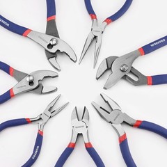 7PCS WORKPRO Plier Set Groove Joint Long Nose Slip Joint Linesman Diagonal Plier
