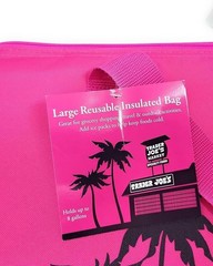 Trader Joe’s Brazil Nut Hot Pink Insulated Tote Bag Reusable Grocery Market Tote