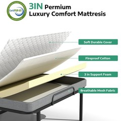 Portable 31″ 38″ Rollaway Bed Folding Bed with Foam Mattress for Adults & Guest