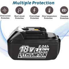 2 PCS Lithium Batteries 8.0Ah 18V for Makita BL1850 BL1860 With Type C Charge