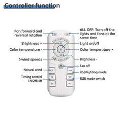 19IN Smart Bladeless Ceiling Fan with RGB Light Remote LED Voice/App Control US