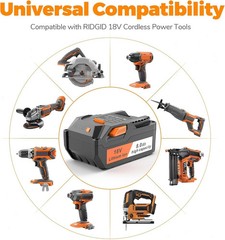 2PACK For Ridgid 18V R840085 8.0Ah Lithium-ion Battery OR Charger 18Volt R840087