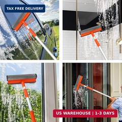 Windshield Cleaner Tool 2 in 1 Car Window Squeegee with Extendable Handle