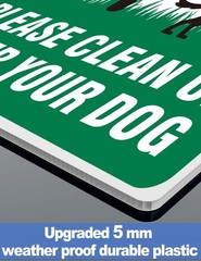 Clean UP After Your Dog Signs, 2-Pack 13″x10″ Double-Sided Pick Up After Your Do