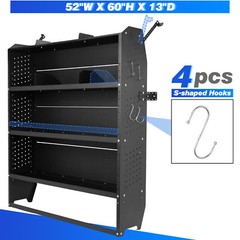 2Cargo Van Shelving Storage for Mid/High Roof Ford Transit 52”W x 60”H x 13”D