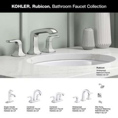 KOHLER Rubicon 8 in. Widespread Double Handle Bathroom Faucet in Polished Chrome