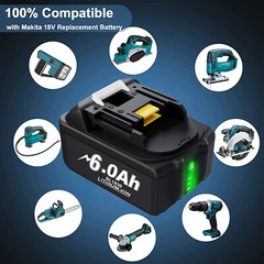 BL1860 For Makita 18V 6.0Ah Lithium ion LXT BL1830 BL1850 Battery / Dual Charger