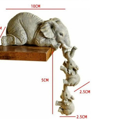 3pcs Cute Elephant Hug Baby Doll Resin Figurine Mini Home Decor Gift Set – NEW