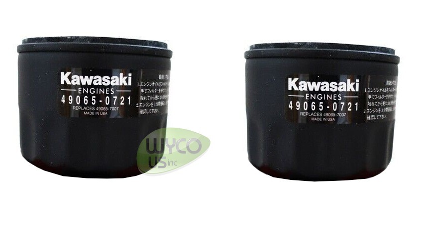 (2) OIL FILTERS OEM KAWASAKI 49065-0721 aka 49065-7007, AM119567, MADE IN USA