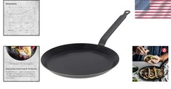 Carbon Steel Crepe Pan 9.5 Inch Non Stick French Made for Pancakes Tortillas
