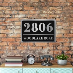 12″ x 8″ Customized Aluminum House Number Plaque Personalized Home Address Sign