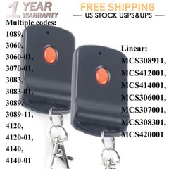 2PC Garage Door Gate Opener Transmitter 10 Digit Pins Code Remote Control 300MHz
