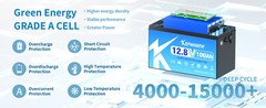 12V 100AH Lithium Battery LiFePO4 BMS 15000 Deep Cycle RV Trolling Motor Marine