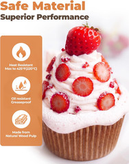 Non-stick 200pcs Standard Cupcake Liners for Baking, Natural, Food-grade Cupcake