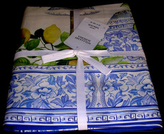 WILLIAMS SONOMA LIMONE TABLECLOTH 70 X 108 COTTON TWILL MADE IN ITALY NEW W/TAGS