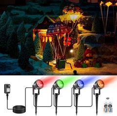 4-8 Packs Waterproof LED Pond Light Underwater & Ground Colorful Landscape Light