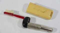 Vintage Oral Kit Bakelite Travel Red Toothbrush