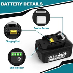 2 PACK 6.0Ah 18V Battery For Makita BL1860B BL1850B BL1840B BL1815B Lithium-Ion