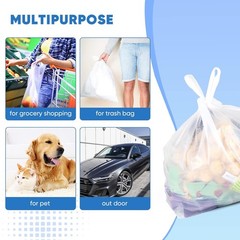 Plastic Grocery Bags With Handles 100 Pack 11.5×6.5×21 Heavy Duty Retail