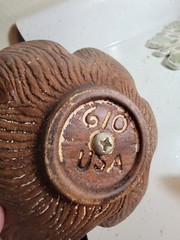 VTG CALIFORNIA POTTERY USA 610 RED FALL COLORS CANDY NUT DISH