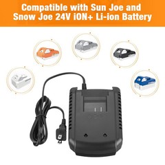 6.0Ah 24V Battery Compatible with Sun Joe+Snow Joe 24VBAT-LTE/LTW with Charger
