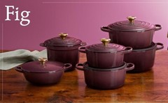 Le Creuset Cocotte 24cm 9.5in 4.5qt Fig Purple Silver knob Cast Iron Dutch oven