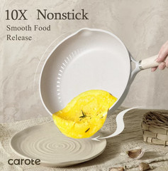 Carote 21 Pcs Nonstick Pots and Pans Set Induction Cookware Kitchen Set Beige