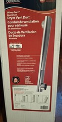 Deflect-O Aluminum Silver/White Oval Adjustable Skinny Duct 4.875 D x 27 to 48″L