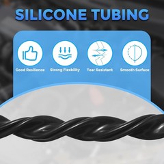 High-Temp Silicone Tubing, 8mm ID x 10mm OD, 3.3ft for Home Brewing & Aquaponics