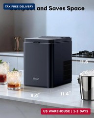 Silonn Ice Maker Countertop, 8 Cubes in 6 Mins, 26.5lbs/24H, Self-Cleaning