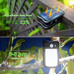 Clip on Solar Lights for Fence, 3 Modes Solar Motion Lights Outdoor Waterproof