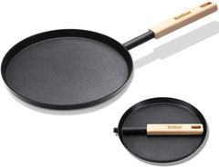 8″ Frying Pan Skillet Crepe Pan Nonstick Aluminum With Wooden Handle Camping