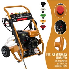 3950 PSI Gas High Pressure Washer 5 Nozzles Gas Powered Washer 2.6 GPM 212cc