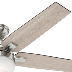 Hunter Fan 52 inch Contemporary Brushed Nickel Ceiling Fan with Remote and Light