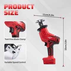 Cisivis 18V Cordless Reciprocating Saw for Milwaukee M18 Battery – Bare Tool