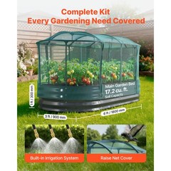 Uimoso Galvanized Steel Raised Garden Bed 6x3x1ft Oval Planter withSelf-Watering